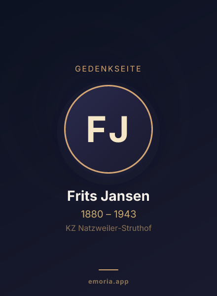 Gedenkportrait von Frits Jansen
