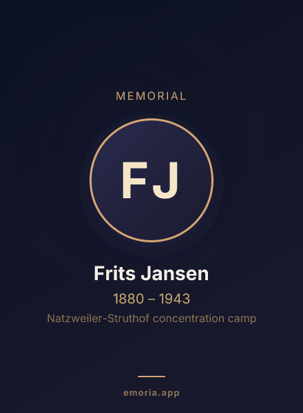 Memorial portrait of Frits Jansen