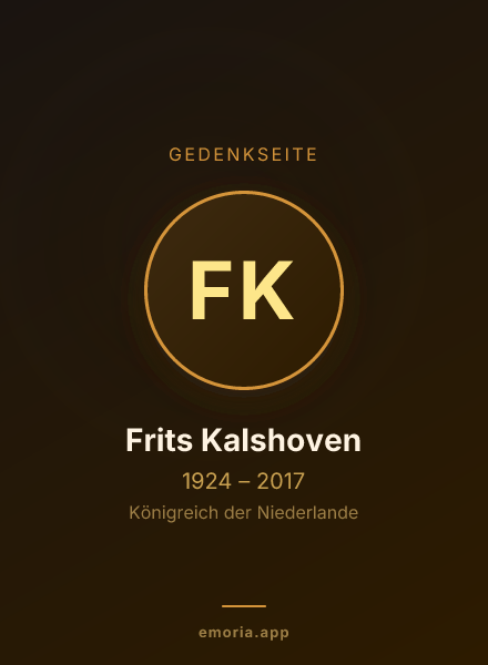 Gedenkportrait von Frits Kalshoven