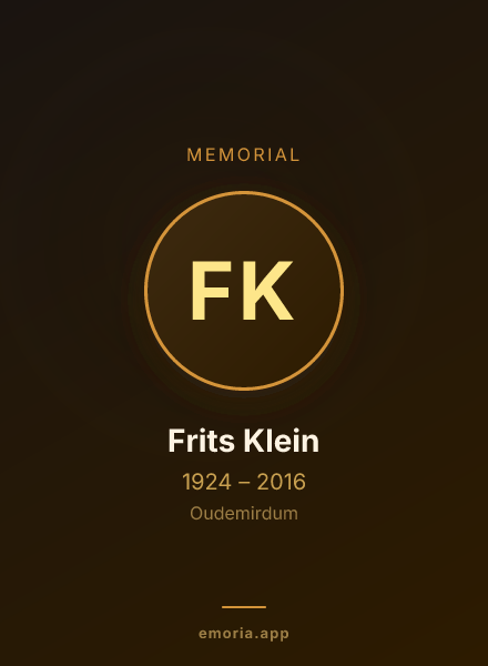 Memorial portrait of Frits Klein