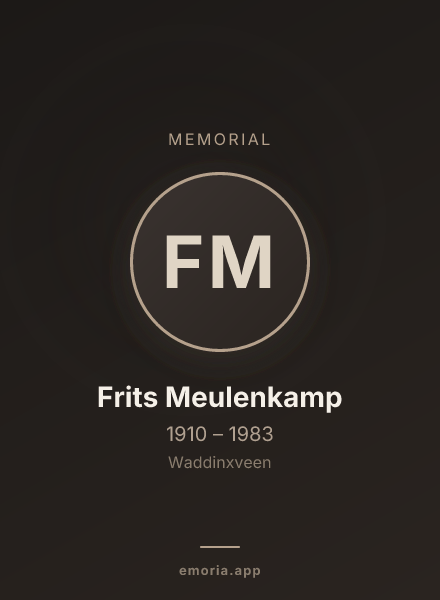 Memorial portrait of Frits Meulenkamp