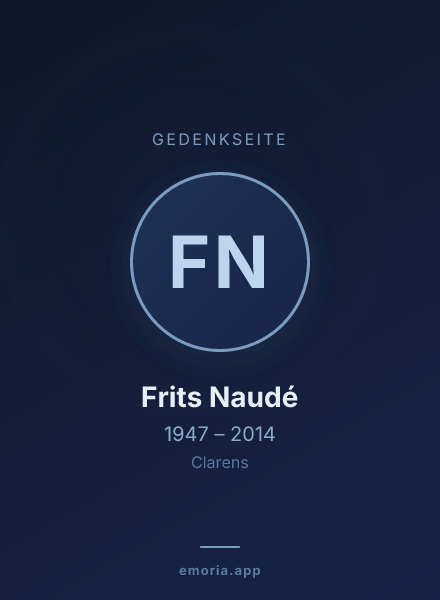 Gedenkportrait von Frits Naudé