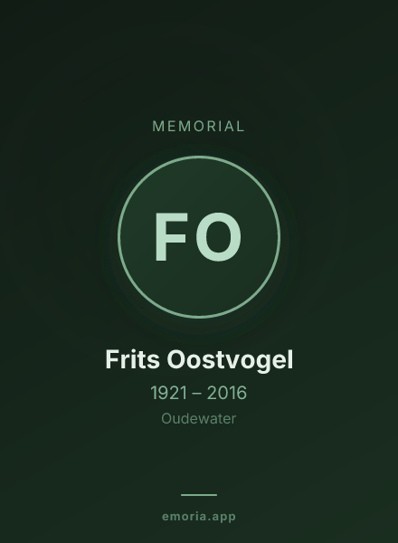 Memorial portrait of Frits Oostvogel