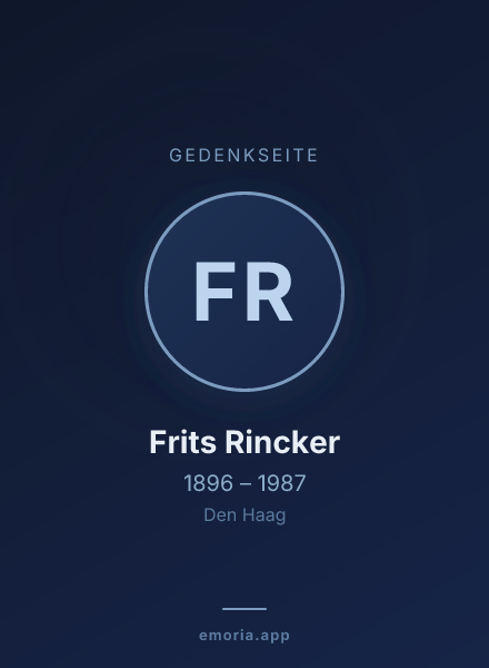 Gedenkportrait von Frits Rincker