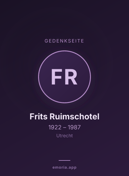 Gedenkportrait von Frits Ruimschotel