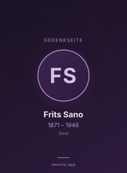 Gedenkportrait von Frits Sano