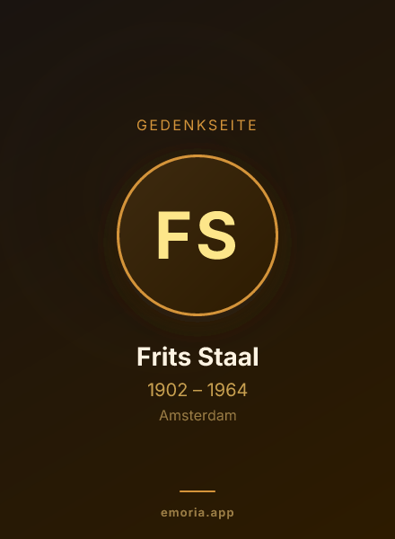 Gedenkportrait von Frits Staal