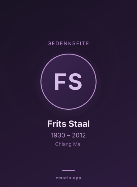 Gedenkportrait von Frits Staal