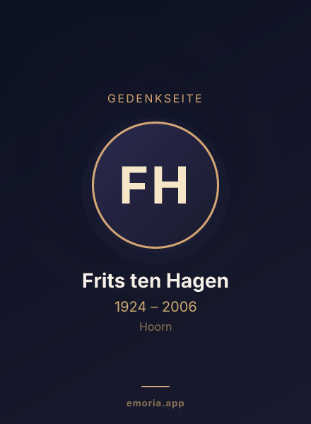 Gedenkportrait von Frits ten Hagen