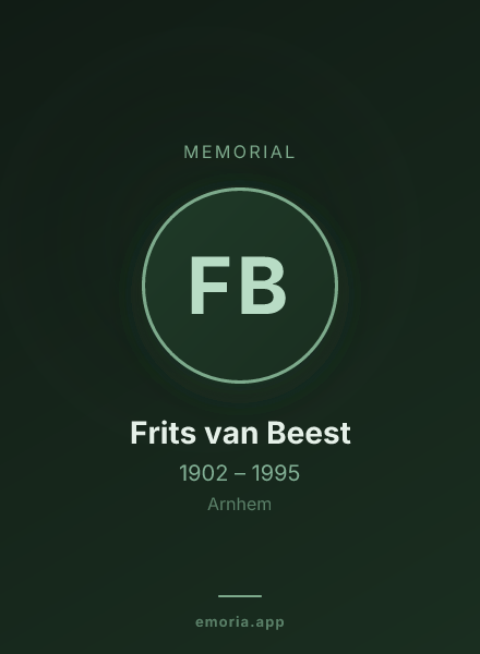 Memorial portrait of Frits van Beest