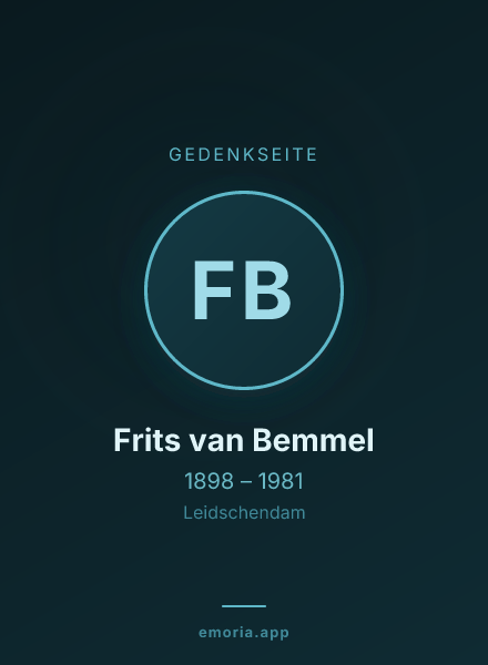 Gedenkportrait von Frits van Bemmel