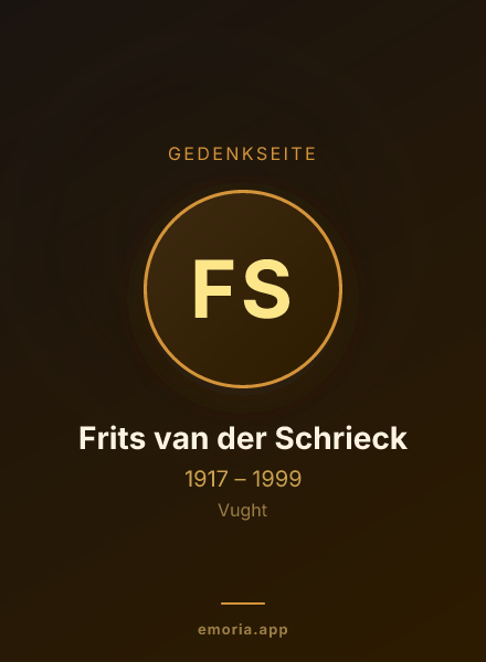 Gedenkportrait von Frits van der Schrieck