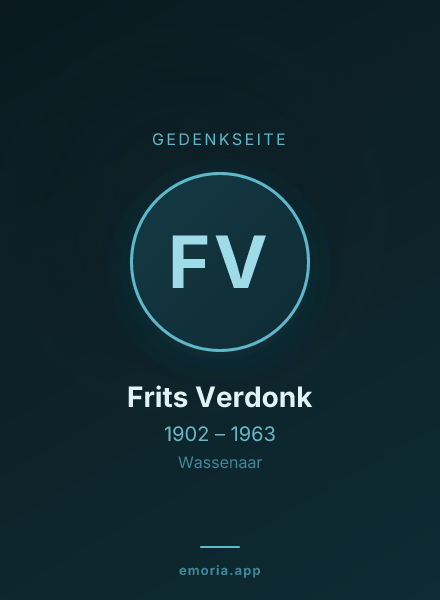 Gedenkportrait von Frits Verdonk