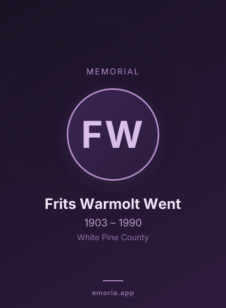 Memorial portrait of Frits Warmolt Went