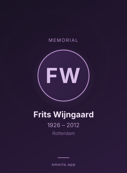 Memorial portrait of Frits Wijngaard