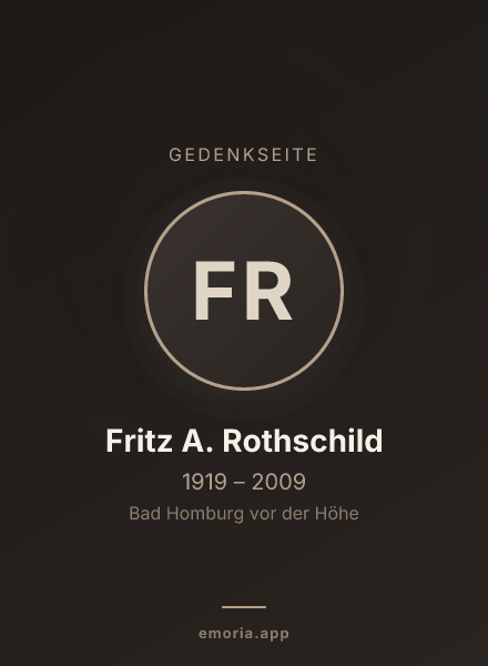 Gedenkportrait von Fritz A. Rothschild