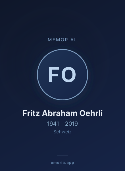 Memorial portrait of Fritz Abraham Oehrli