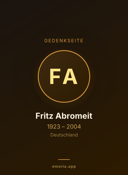 Gedenkportrait von Fritz Abromeit