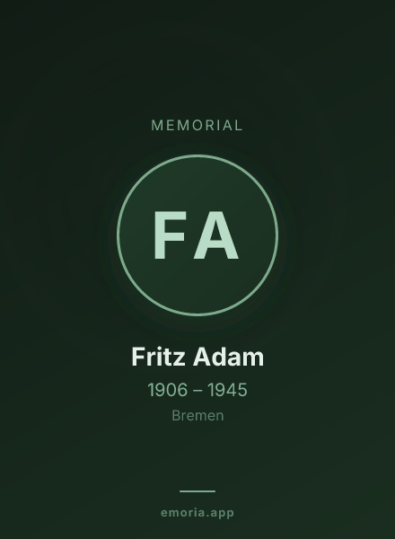 Memorial portrait of Fritz Adam
