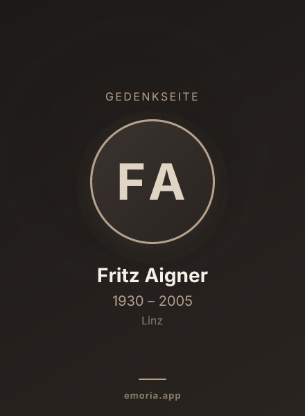 Gedenkportrait von Fritz Aigner