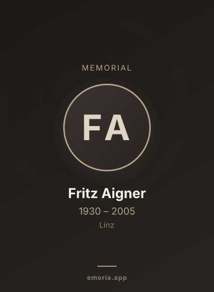 Memorial portrait of Fritz Aigner