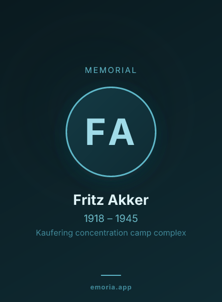 Memorial portrait of Fritz Akker