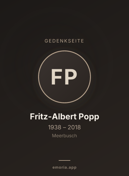 Gedenkportrait von Fritz-Albert Popp