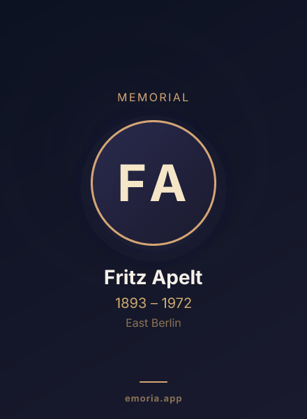 Memorial portrait of Fritz Apelt