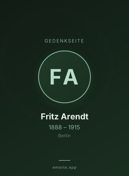 Gedenkportrait von Fritz Arendt