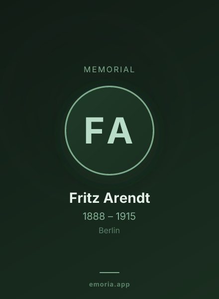 Memorial portrait of Fritz Arendt