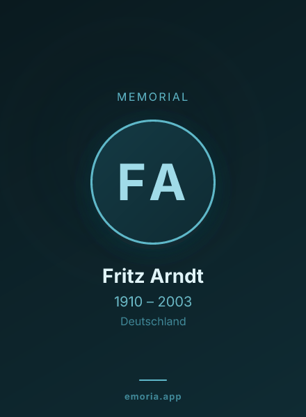 Memorial portrait of Fritz Arndt