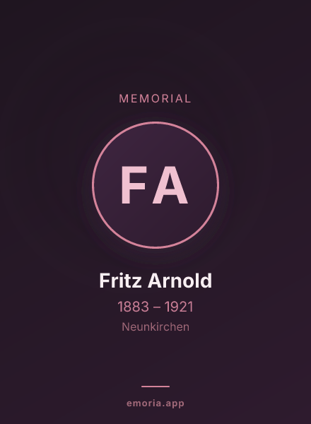 Memorial portrait of Fritz Arnold