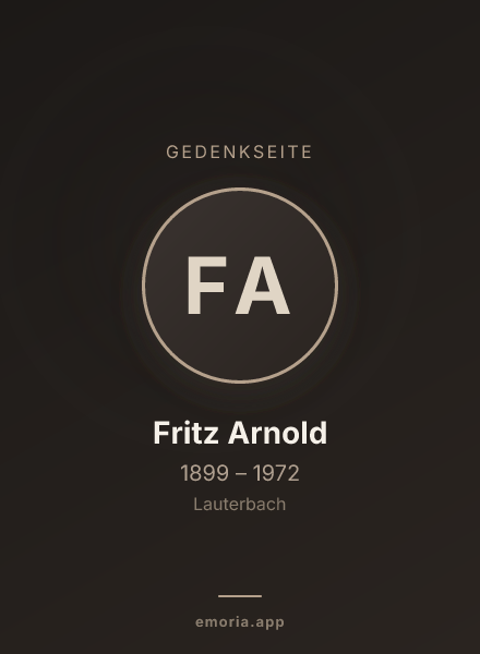 Gedenkportrait von Fritz Arnold
