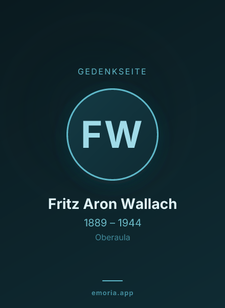 Gedenkportrait von Fritz Aron Wallach