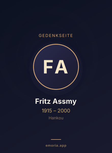 Gedenkportrait von Fritz Assmy