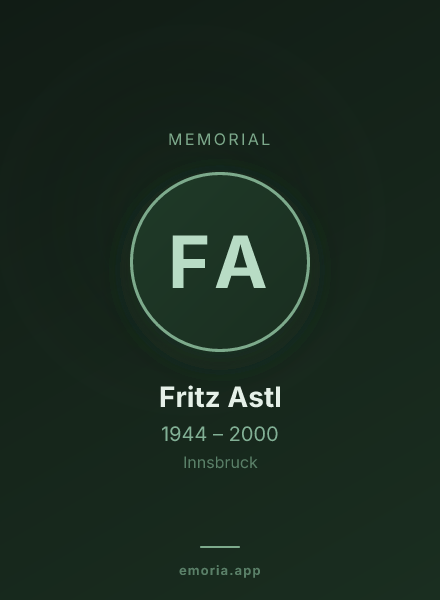 Memorial portrait of Fritz Astl