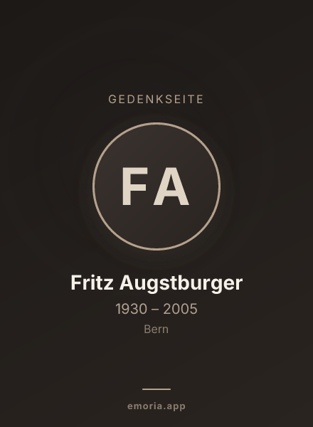 Gedenkportrait von Fritz Augstburger