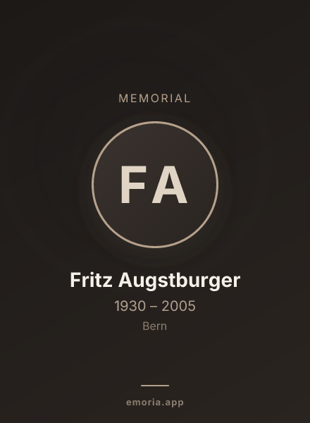 Memorial portrait of Fritz Augstburger