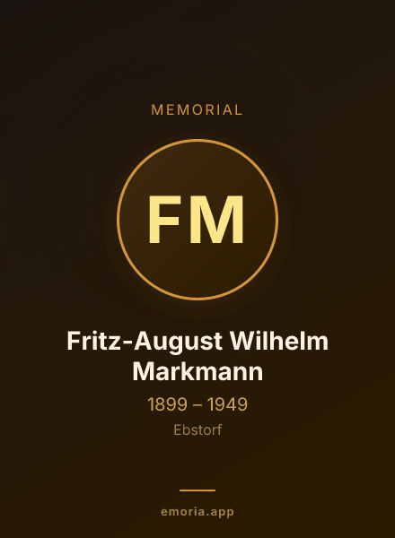 Memorial portrait of Fritz-August Wilhelm Markmann
