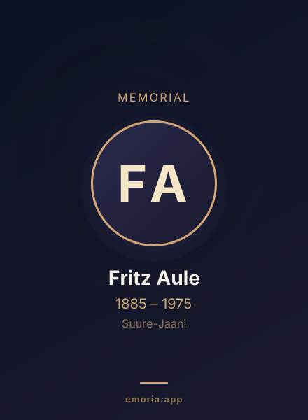 Memorial portrait of Fritz Aule