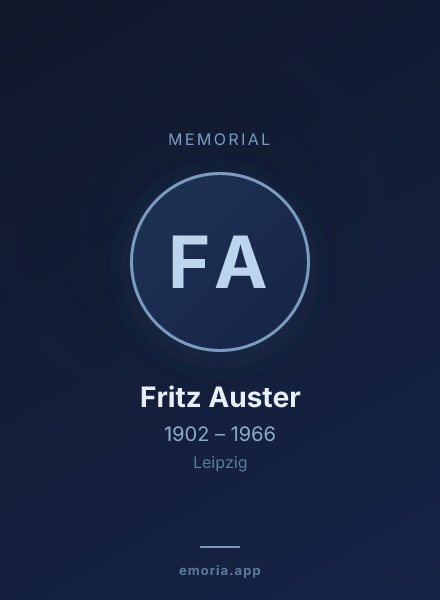 Memorial portrait of Fritz Auster