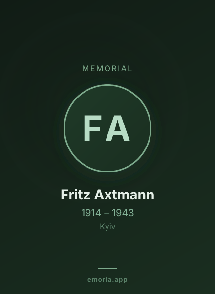 Memorial portrait of Fritz Axtmann