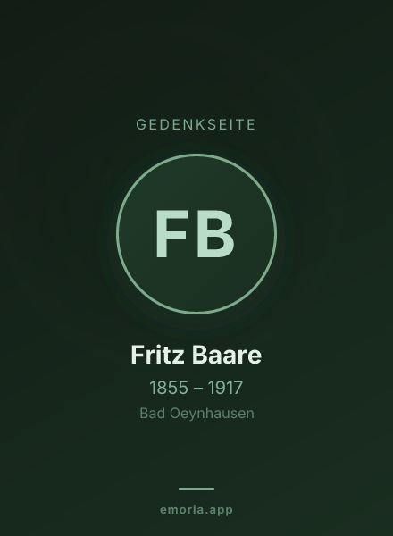Gedenkportrait von Fritz Baare