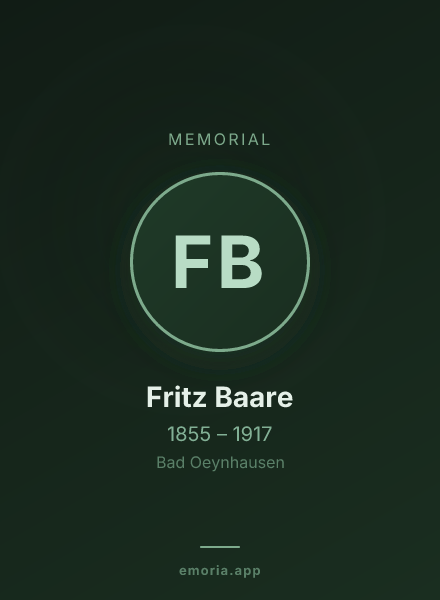 Memorial portrait of Fritz Baare