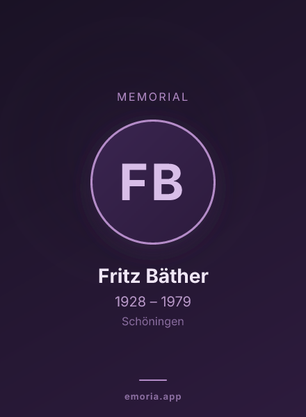Memorial portrait of Fritz Bäther