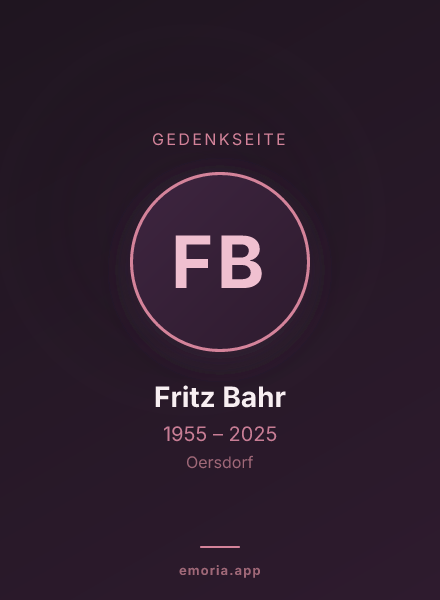 Gedenkportrait von Fritz Bahr