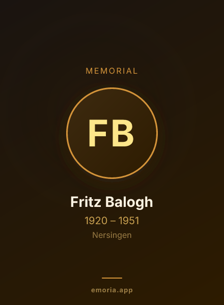 Memorial portrait of Fritz Balogh