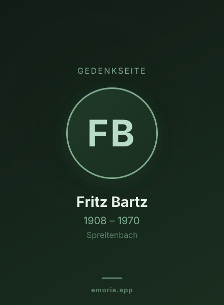 Gedenkportrait von Fritz Bartz