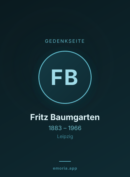 Gedenkportrait von Fritz Baumgarten