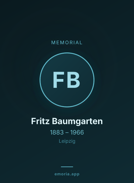Memorial portrait of Fritz Baumgarten